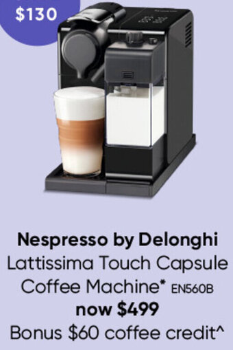 Myer Nespresso By Delonghi Lattissima Touch Capsule Coffee Machine offer