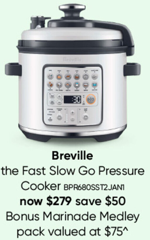 Breville The Fast Slow Go Pressure Cooker offer at Myer