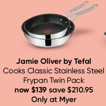 Jamie Oliver By Tefal Cooks Classic Stainless Steel Frypan Twin Pack