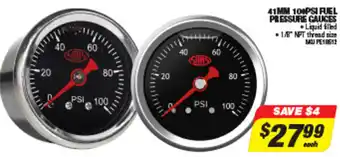 41mm 100PSI Fuel Pressure Gauges