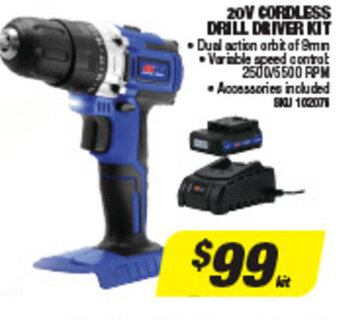 20V Cordless Drill Driver Kit