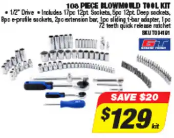 Autobarn 108 Piece Blowmould Tool Kit offer