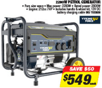 Autobarn 2200W Petrol Generator offer