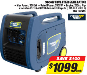 Autobarn 3000W Inverter Generator offer