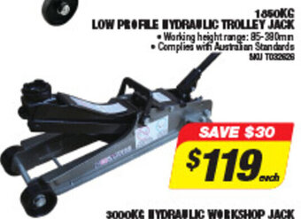 Autobarn 1850kg Low Profile Hydraulic Trolley Jack offer