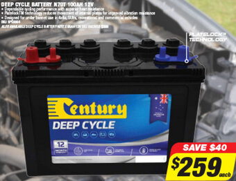 Deep Cycle Battery N70T 100AH 12V