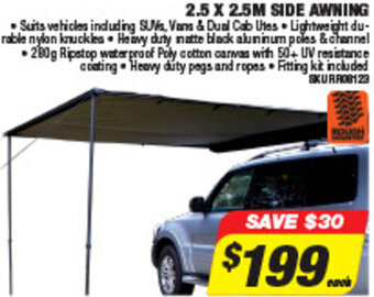 Autobarn 2.5 x 2.5M Side Awning offer