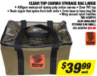 Autobarn Clear Top Canvas Storage Bag Large offer