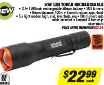 Autobarn 10W LED Torch Rechargeable offer
