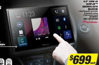 6.8" 200W AV Carplay Android Auto Receiver