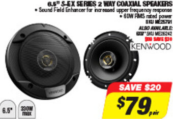Autobarn 6.5" S-EX Series 2 Way Coaxial Speakers offer