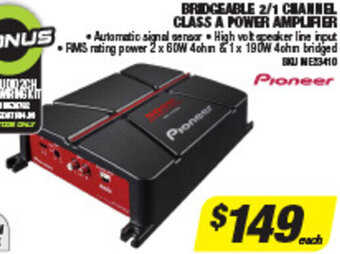 Autobarn Bridgeable 2/1 Channel Class A Power Amplifier offer