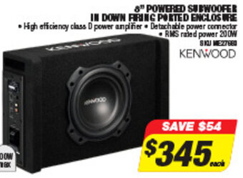 Autobarn 8" Powered Subwoofer In Down Firing Ported Enclosure offer