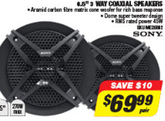 Autobarn 6.5" 3 Way Coaxial Speakers offer