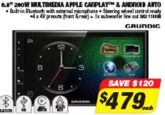 Autobarn 6.8" 200W Multimedia Apple Carplay & Android Auto offer