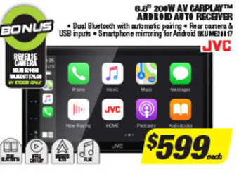 Autobarn 6.8" 200W AV Carplay Android Auto Receiver offer
