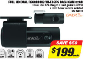 Autobarn Full HD Dual Recording Wi-Fi GPS Dash CAM 32GB offer