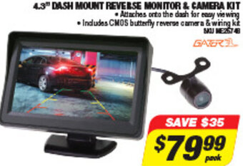 Autobarn 4.3" Dash Mount Reverse Monitor & Camera Kit offer
