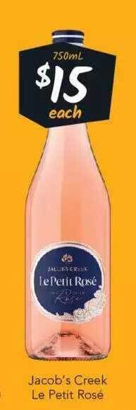 Cellarbrations Jacob's creek le petit rosé offer