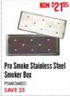Barbeques Galore Pro smoke stainless steel smoker box offer