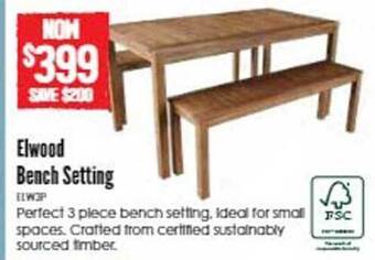 Barbeques Galore Elwood bench setting offer