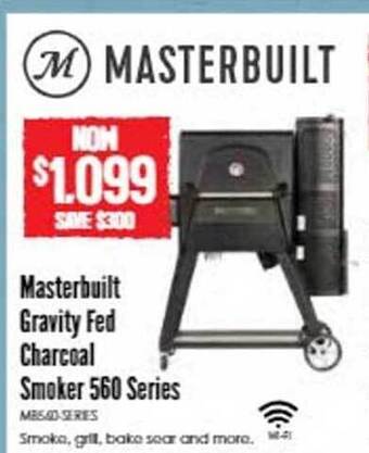 Barbeques Galore Masterbuilt gravity fed charcoal smoker 560 series offer