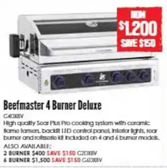 Barbeques Galore Beefmaster 4 burner deluxe offer