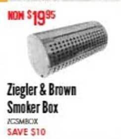 Barbeques Galore Ziegler & brown smoker box offer