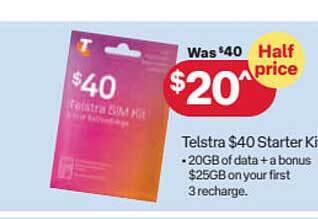 Telstra $40 starter kit