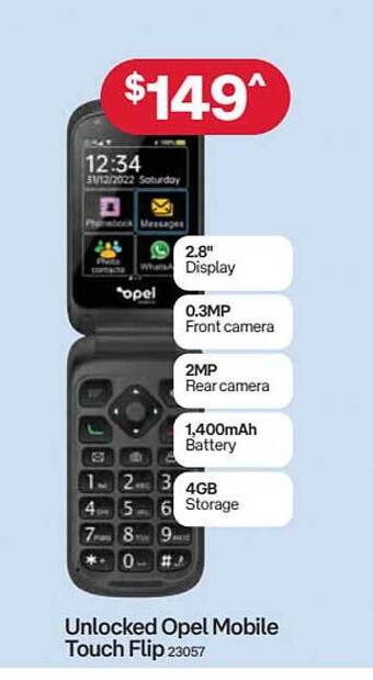 Australia Post Unlocked opel mobile touch flip offer