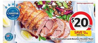 Coles Coles australian lamb boneless shoulder roast offer