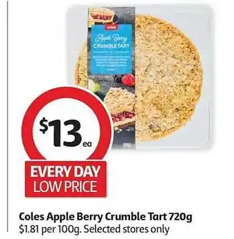 Coles Coles apples berry crumble tart offer