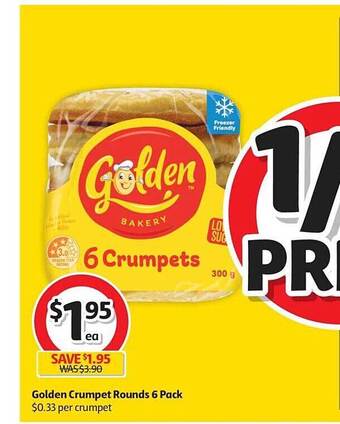 Coles Golden crumpet rounds 6 pack offer