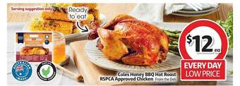 Coles Coles honey bbq hot roast rspca approved chicken offer