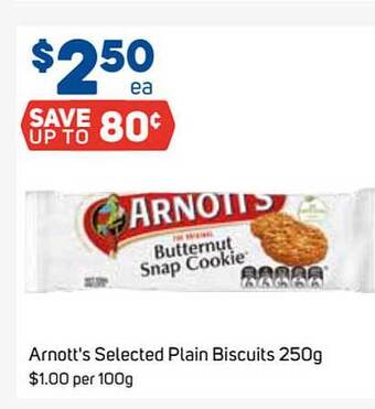 Foodland Arnott's selected plain biscuits offer