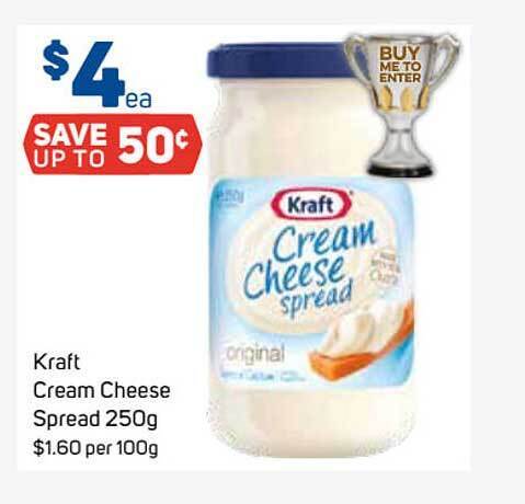 Kraft cream cheese spread offer at Foodland