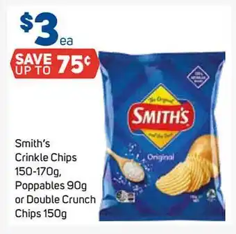 Foodland Smith's crinkle chips poppables or doubel crunch chips offer