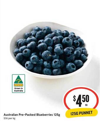 IGA Australian pre-packed blueberries offer