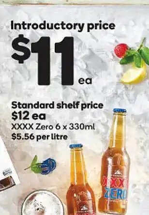 Woolworths Xxxx zero 6 offer