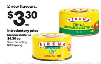 Woolworths Sirena tuna offer
