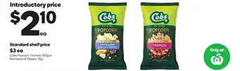 Woolworths Cobs popcorn tiramisu or parmesan & pepper offer