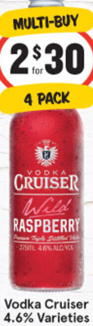 IGA Liquor Vodka Cruiser 4.6% Varieties offer
