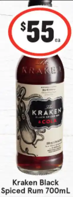 IGA Liquor Kraken Black Spiced Rum 700ml offer