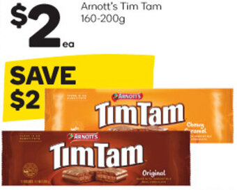 Woolworths Arnott's Tim Tam 160-200g offer