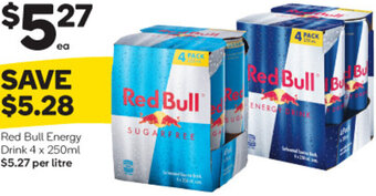 Woolworths Red Bull Energy Drink 4 x 250ml offer