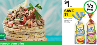 Woolworths Real Foods Corn Thins 125-150g offer