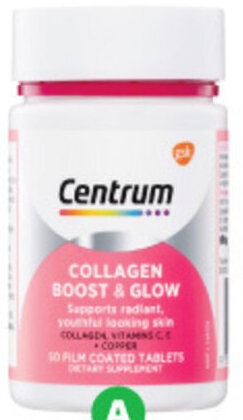 Woolworths Centrum Collagen Boost & Glow Tablets Pk 50 offer