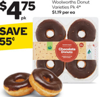 Woolworths Woolworths Donut Varieties Pk 4 offer