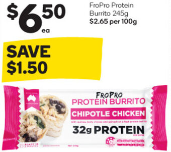 Woolworths Fropro Protein Burrito 245g offer