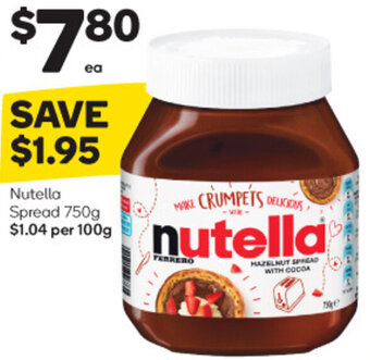 Woolworths Nutella Spread 750g offer